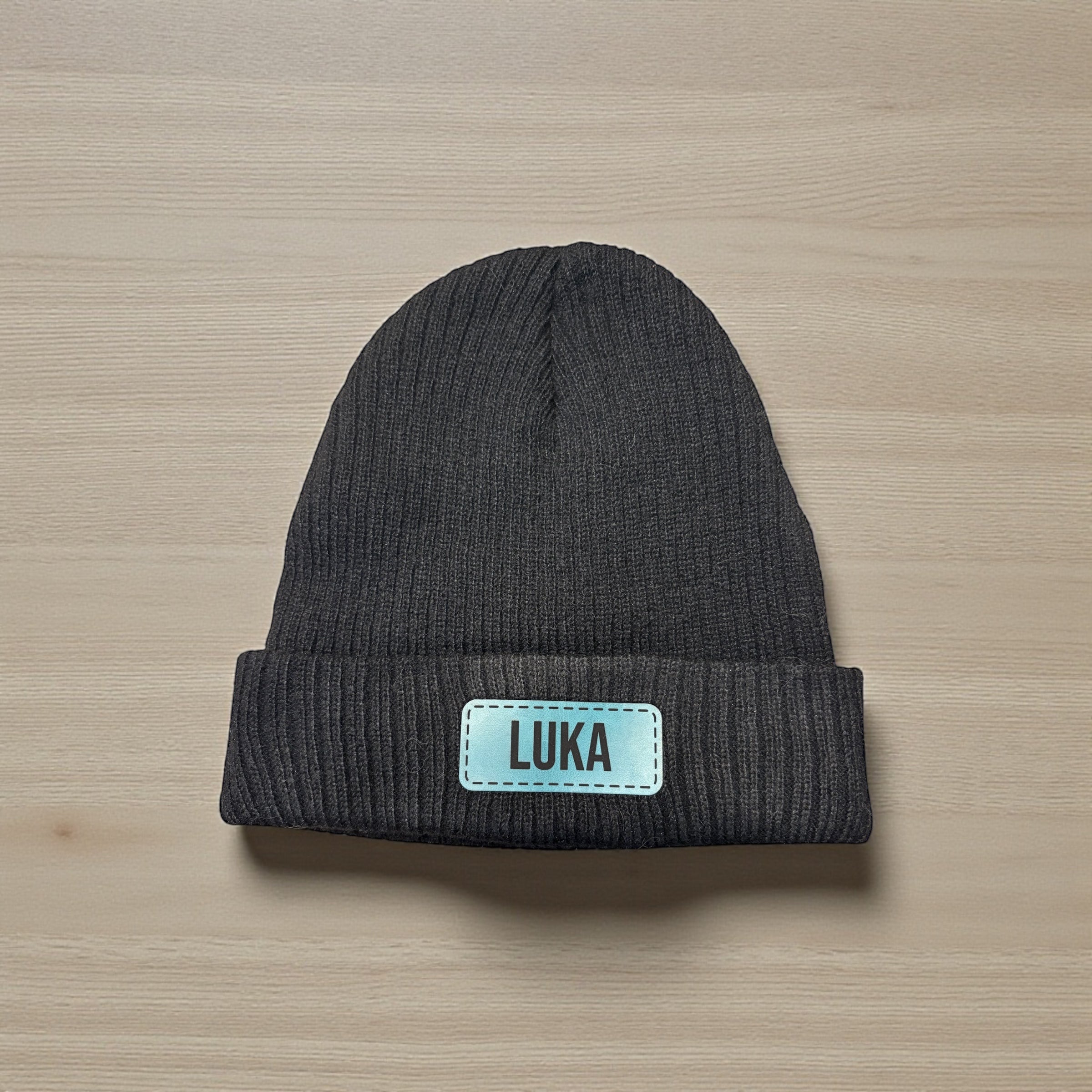 Customizable Beanie Hat for Kids with Soft Corner Rectangle Patch
