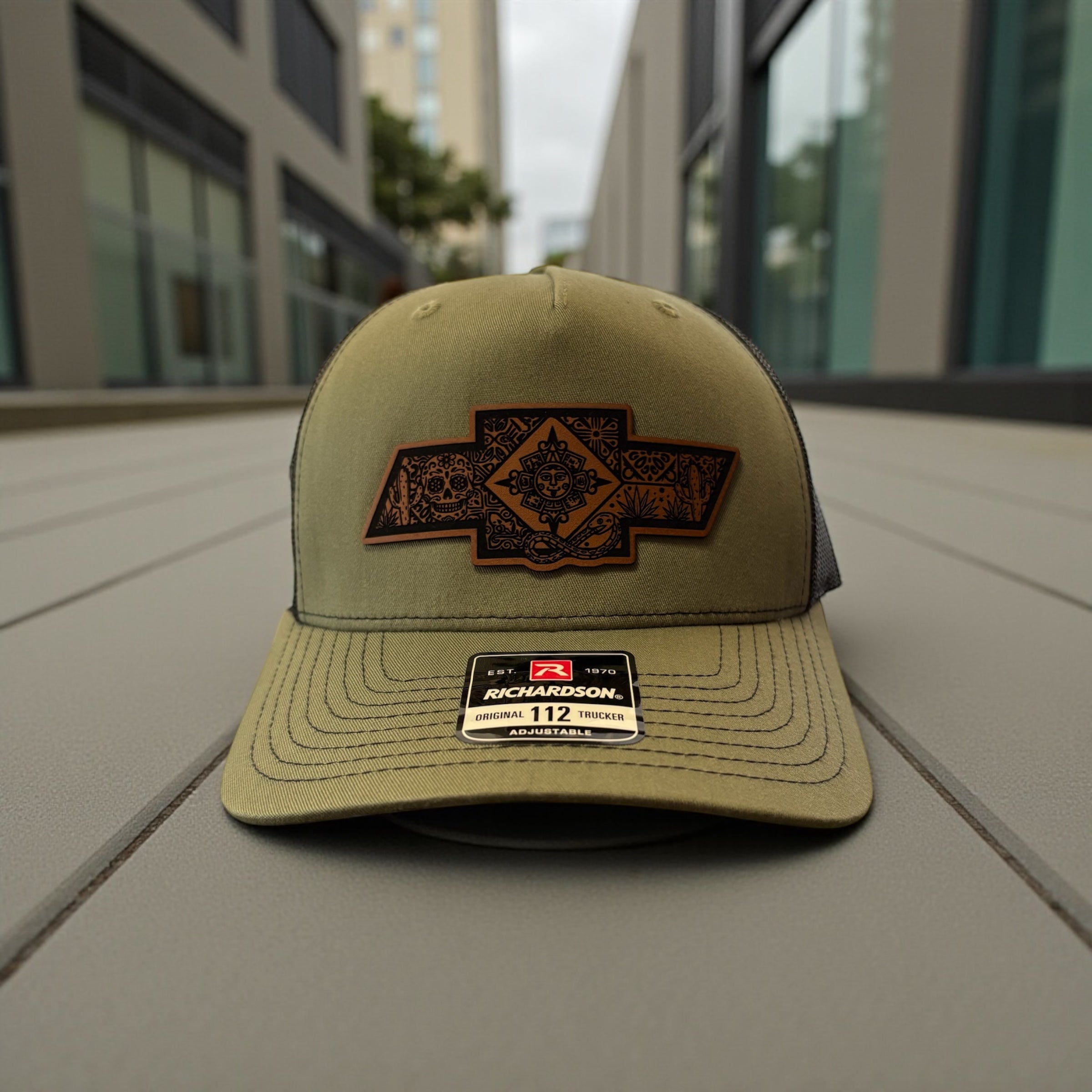 Custom Leather Patch Trucker Hat